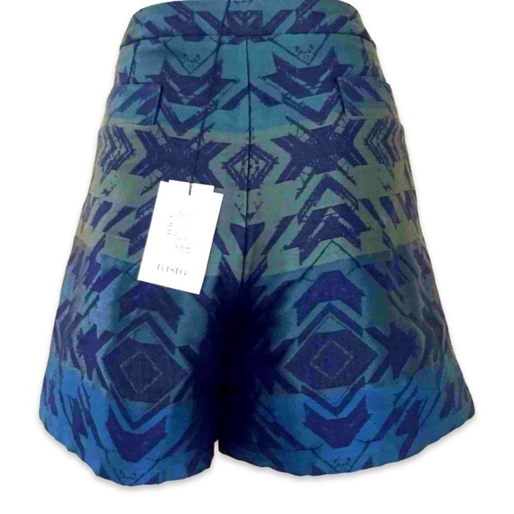 NWT Designer Risto Green/Teal Jacquard Skort Shorts w/ Pockets - Picture 3 of 16